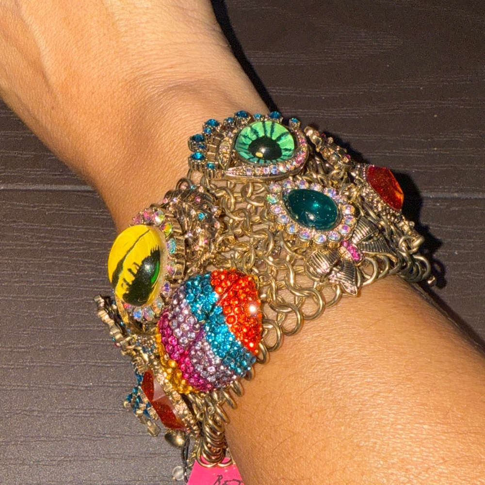 Colorful Beaded Vintage Betsey Johnson Evil Eye Bracelet